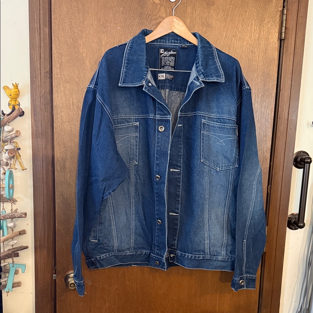 Relaxed Dark Blue Denim Shirt Jacket - Unbranded